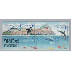 GIBRALTAR FAROS BALLENAS BLOQUE MINT